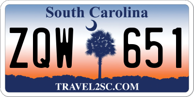 SC license plate ZQW651