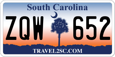 SC license plate ZQW652