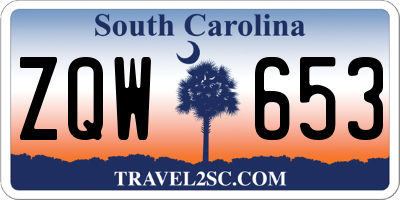 SC license plate ZQW653