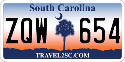 SC license plate ZQW654