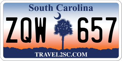 SC license plate ZQW657