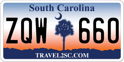 SC license plate ZQW660