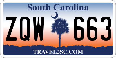 SC license plate ZQW663