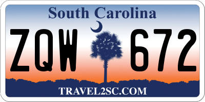 SC license plate ZQW672