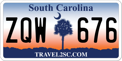 SC license plate ZQW676