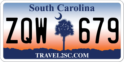 SC license plate ZQW679