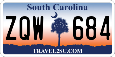 SC license plate ZQW684