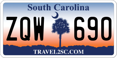 SC license plate ZQW690