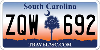 SC license plate ZQW692