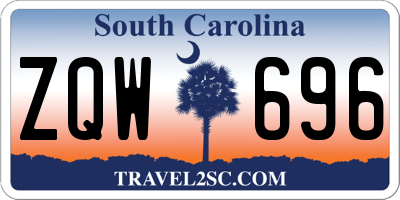SC license plate ZQW696