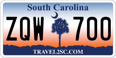 SC license plate ZQW700