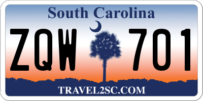 SC license plate ZQW701