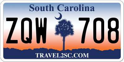 SC license plate ZQW708