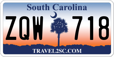 SC license plate ZQW718