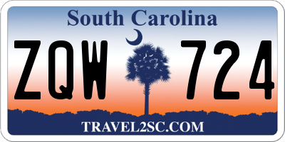 SC license plate ZQW724