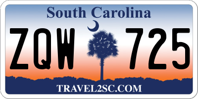 SC license plate ZQW725