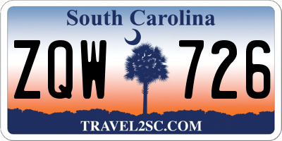 SC license plate ZQW726