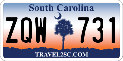 SC license plate ZQW731