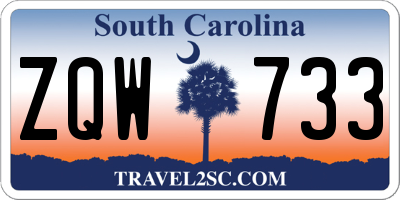 SC license plate ZQW733