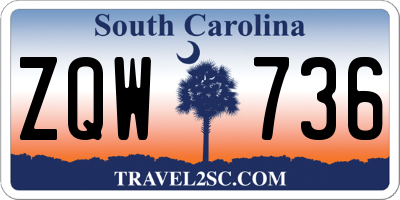 SC license plate ZQW736
