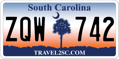 SC license plate ZQW742