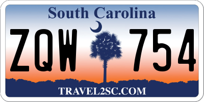 SC license plate ZQW754