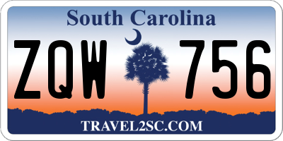 SC license plate ZQW756