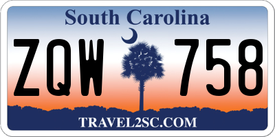 SC license plate ZQW758