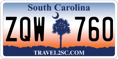 SC license plate ZQW760