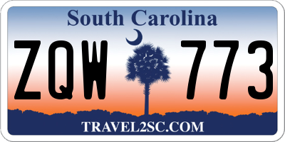 SC license plate ZQW773