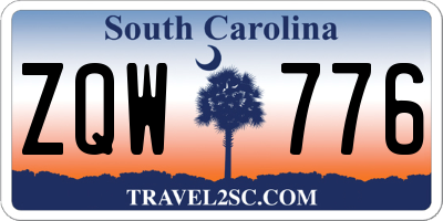 SC license plate ZQW776