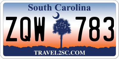 SC license plate ZQW783