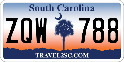SC license plate ZQW788