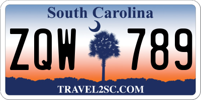 SC license plate ZQW789