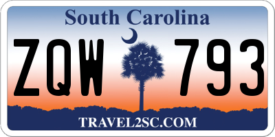 SC license plate ZQW793