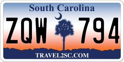 SC license plate ZQW794