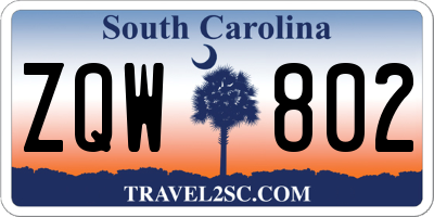 SC license plate ZQW802