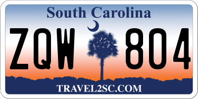 SC license plate ZQW804