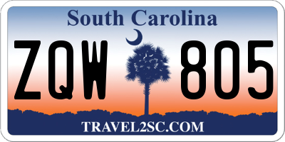 SC license plate ZQW805