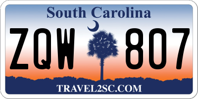 SC license plate ZQW807
