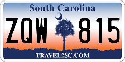 SC license plate ZQW815