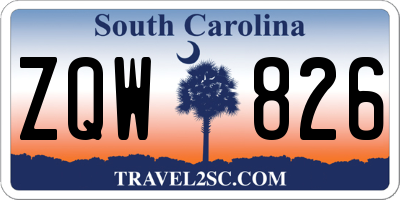 SC license plate ZQW826