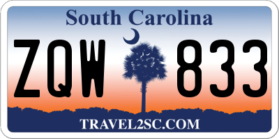SC license plate ZQW833