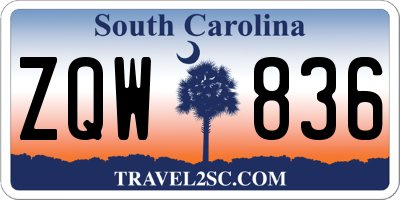 SC license plate ZQW836