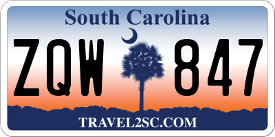 SC license plate ZQW847