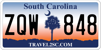 SC license plate ZQW848