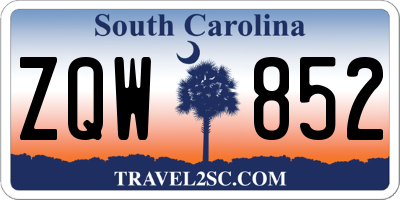SC license plate ZQW852