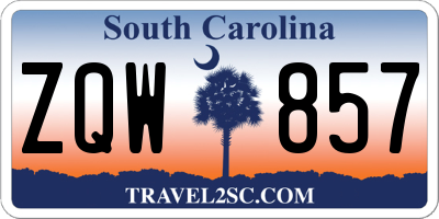 SC license plate ZQW857