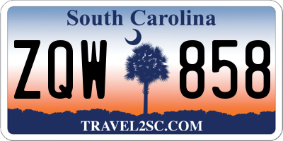 SC license plate ZQW858