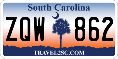 SC license plate ZQW862